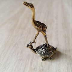 真鍮製 鶴亀 置物 ミニチュア - メルカリ