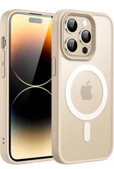 ★JETech iPhone14ProMax 6.7インチ用 (14 Pro Max) マグネット ケース MagSafeに対応 半透明のマット背面 薄型 耐衝撃 カバー (ライトゴールド)