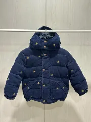 ポロ ラルフローレン キッズ 3T ネイビー コーデュロイ ドクロ 刺繍 ダウン ジャケット