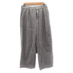 ローリーズファーム LOWRYS FARM ワイドパンツ コーデュロイパンツ アンクル丈 無地 M グレー /YK26