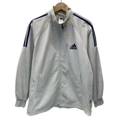 adidas　トラックジャケット　ジャージ　アウター　ハイネック　フルジップ　トラックライン　ワンポイント　ブランドロゴ　刺しゅう　オーバーサイズ　スポーツ　古着