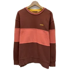 Levi's　スウェット　長袖　トレーナー　クルーネック　裏起毛　バイカラー　ワンポイント　ブランドロゴ　刺しゅう　アメカジ　古着