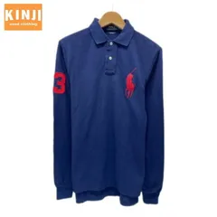POLO RALPH LAUREN　ポロシャツ　長袖　シャツ　トップス　ハーフボタン　無地　ワンポイント　ブランドロゴ　ビッグポニー　刺しゅう　古着