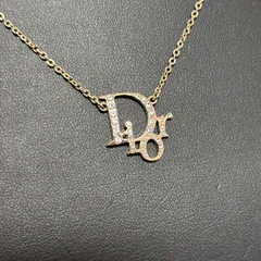 Christian Dior ディオール CDロゴ ネックレス ゴールド ラインストーン ロゴモチーフ レディース アクセサリー ジュエリー 首飾り