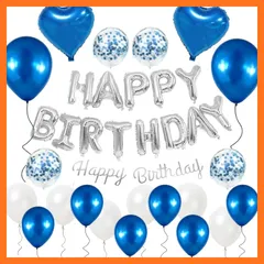 【新品】 【限定】風船 誕生日 飾り付け 推し活 Happy Birthday バースデーバルーン ガーランド 紙吹雪風船 パーティー お祝い 記念日 サプライズ 王冠 男女兼用 可愛い おしゃれ (スカイブルー) 1