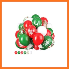 【新品】 クリスマス バルーン 風船 飾り付け 30個入 12インチ ラウンド プリント ゴム風船 CHRISTMAS パーティー イベント 学園祭 文化祭 玄関 お部屋 店舗装飾 写真背景 お祭り レッド グリーン ホワイト 紙吹雪風船 6色アソート 0