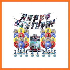 【新品】 誕生日 飾り付け バルーン バースデー デコレーション 風船 セット Happy Birthdayガーランド ケーキトッパー ハッピーバースデー バナー 飾りセット リボン付き 0