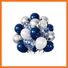 【新品】 風船 バルーン 35個 ゴム風船 誕生日 飾り付け 12インチ ラテックス風船 ナイトブルー シルバー ホワイト風船 紙吹雪風船 極厚 風船 バースデーパーティー 結婚式 記念日 イベント バルーンブーケ お祝い 飾り 100日祝い 飾り 0