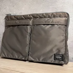 PORTER ポーター タンカー ドキュメントケース クラッチバッグ シルバー グレー 廃盤 管理用 書類ケース A4対応 ビジネス 通勤 通学 古着 ビンテージ 中古