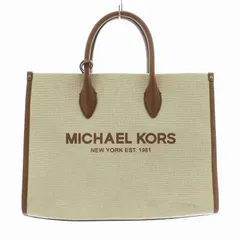マイケルコース MICHAEL KORS トートバッグ ハンド ダック地 キャンバス レザー オープントップ ロゴ プリント ベージュ 茶色 ブラウン 35T2G7ZT7C /XZ ■GY18