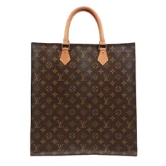 LOUIS VUITTON サックプラ モノグラム モノグラム ハンドバッグ レザー×PVC ブラウン トートバッグ ゴールド M51140