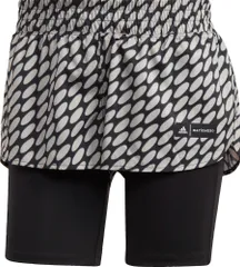 アディダス adidas adidas × マリメッコ ランアイコン 3バーロゴ 2-in-1 ランニングショーツ レディース ジョギング スポーツ トレーニング フィットネス 女性  BSR68 IB9464 LIGHTBROWN/BL