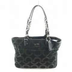 コーチ COACH トートバッグ ハンド キャンバス レザー オプアート ロゴ 黒 ブラック 14133 ■GY18 /KW