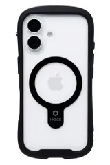 iFace MagSafe 対応 Reflection iPhone 16 ケース MagSynq クリア 強化ガラス(ブラック)【アイフェイス アイフォン16 用】