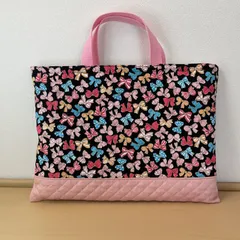 入園入学　ハンドメイド　レッスンバッグ　通園バッグ　絵本袋　キルティングリボン