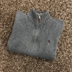 M ポロ ラルフローレン ハーフジップアップ コットン ニット