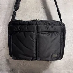 PORTER ポーター タンカー ショルダーバッグ 2層式 ブラック 黒 斜め掛け 通勤 通学 普段使い ミニバッグ 使用感あり 古着 ビンテージ 中古