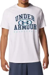 アンダーアーマー UNDER ARMOUR バスケット UA テック ショートスリーブTシャツ 〈UA ロゴグラフィック〉  1378326 100 WHITE