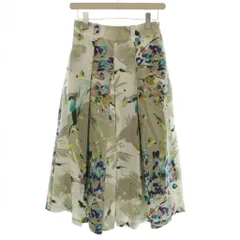 アドルフォドミンゲス ADOLFO DOMINGUEZ スカート ロング 36 マルチカラー 白 ホワイト グレー 花柄 /AJ