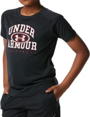 アンダーアーマー UNDER ARMOUR バスケット UA テック ショートスリーブTシャツ 〈UA ロゴグラフィック〉  1378336 001 BLACK/WHITE