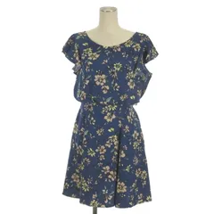 ジルスチュアート JILL STUART 花柄 ワンピース 半袖 フレア ブルー M ■GY43