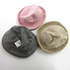 帽子 8点セット バケットハット 56cm ブラウン ピンク グレー まとめて 大量 キッズ 女の子用 【中古】