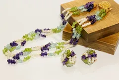 ヴィンテージ AVON 天然パール＆クリスタル ネックレス・イヤリングセット