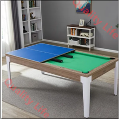 大人用家庭向けビリヤード台 商業用室内多機能ビリヤード台 ビリヤード・卓球・会議・書斎・ダイニングテーブル サイズ：2.1ｍ 3-in-1