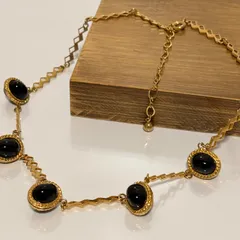 ヴィンテージ 黒曜石 ネックレス