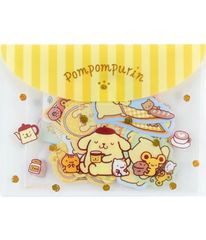 ポムポムプリン シール&ケースセット サンリオ 400777 フレークシール ステッカー デコシール ごほうびシール SANRIO Pompompurin 収納ケース付き 小物入れ 文房具 事務用品 ステーショナリー キャラクターグッズ ギフト プレゼント