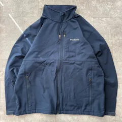 コロンビア columbia ソフトシェルジャケット 紺色 ネイビー XXLサイズ 古着 ドローコード付