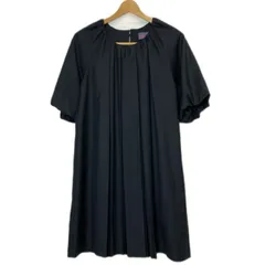 Ray Beams　ワンピース　半袖　ひざ丈　パフスリーブ　無地　ギャザー　オーバーネック　古着