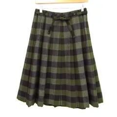 レリアン プリーツスカート ウール/カシミヤ混 ブランド ボトムス レディース 9サイズ グリーン Leilian 【中古】のサムネイル