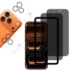 【特価商品】【2枚+2枚セットのぞき見防止+ガイド枠付き 】 KPNS 日本素材製 覗き見防止 iphone 17 Pro 用 ガラスフィルム 強化ガラス カバー 保護フィルム