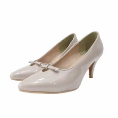 ビームスハート BEAMS HEART パンプス エナメル リボンモチーフ ピンク系 M 約23.5cm