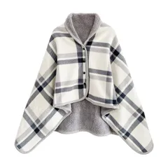 ひざ掛け ブランケット 膝掛け 着る毛布 大判 80X130cm 厚手 軽量 昼寝用 吸湿発熱 静電気防止 防寒対策 オフィス アウトドア 出張 キャンプ 夏冬兼用 (Off-white)