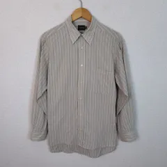 Calvin Klein 長袖シャツ ストライプ グレー Mサイズ メンズ 古着 モード シンプル
