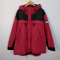 90s　TOMMY HILFIGER マウンテンパーカー レッド Lサイズ メンズ 古着 ストリート アメカジアメカジ