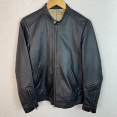 THE SHOP TK レザージャケット　シープスキン　ブルゾン ジャケット シングルライダース 無地 ブラック Mサイズ メンズ 古着 アメカジ ストリート