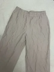 ザラ リネン ベージュ コットン パンツ L