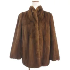 preliot 銀サガ　サガミンク　ロング　ブラウン 高級サガミンクファーコートリアルファーブラウン銀サガ刺繍