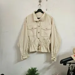 ザラ クロップド シャーリング マウンテンパーカー アイボリー