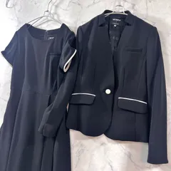 未使用級 マリークワント U-FACTORY セットアップスーツ ジャケット ワンピース ロング 裏地花柄 事務服 販売員 制服 ユーファクトリー 黒 ブラック MARY QUANT レディース B1788