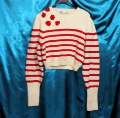 ヴィンテージ ZARA ザラ オレンジ クロップド ニット S