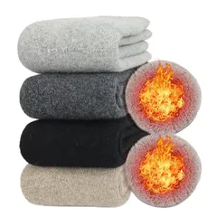 【新品】 [APIKIE] 靴下 レディース 冬 ソックス 極暖38℃恒温蓄熱・肉厚裏パイル・ウール30％以上（鑑定済み） ウールソックス 暖かい 防寒保温 蒸れず 伸縮性 もこもこ靴下 ソックス厚手 スキー 室内 4足/6足セット (ブラック+ダークグレ