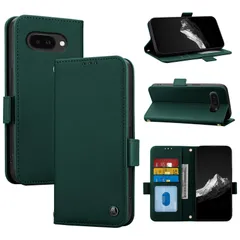 【新着商品】手帳型 ケース 高級レザー 財布型 9A ピクセル9a用 携帯ケース カード収納 Pixel 耐衝撃 スマホケース Google ぐーくるぴくせる9a カードケース ポケット付き for マグネット式 スタンド機能[グリーン]