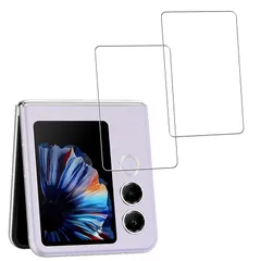 HUAKE 国産硝子素材製 対応 ZTE nubia Flip 2 A404ZT 用 ガラスフィルム(2枚) 強化 ガラス 硬度9H 液晶 保護 フィルム