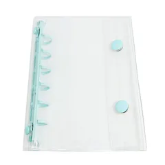 mamota A7 シール帳 バインダー ミニ クリア 6穴 ぷっくりシール 推し活 透明 PVC ミニノート 手帳 メモ帳 ポータブル ポケットサイズ (ミントブルー) [ミントブルー]