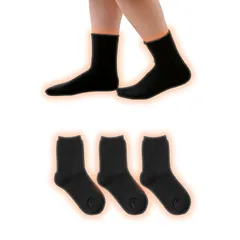 【新品】 [ホカロン] 靴下 レディース あったか 冬 吸湿発熱 防寒 パイル ソックス 抗菌防臭 22.5-25cm ブラック 3足セット