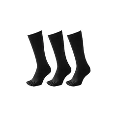 【新品】 [ホカロン] メンズ 5本指 指先まであったかパイル 吸湿発熱 抗菌防臭 25-28cm ブラック 3足セット